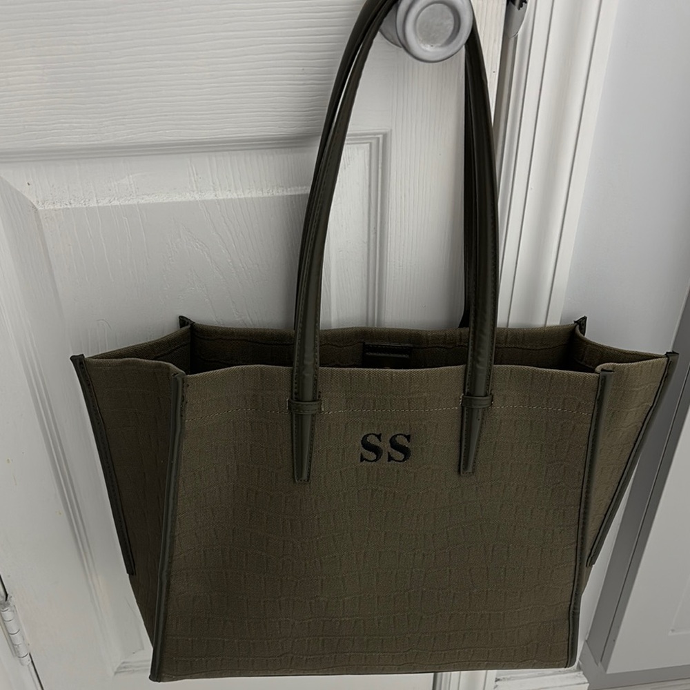 Olive Green Tote Bag spacious - Picture 3 of 4